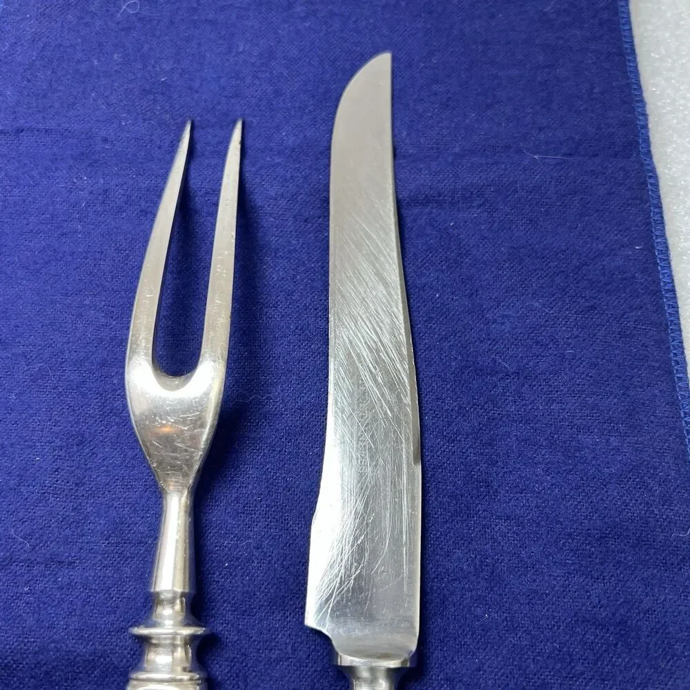 Oneida Community Plate Adam 1917 Carving Set Carving Knife & Fork Hollow Handle